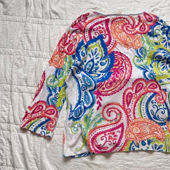 y2k Jess & Jane top womens XL paisley abstract whimsy fairy artsy colorful - Picture 7 of 8